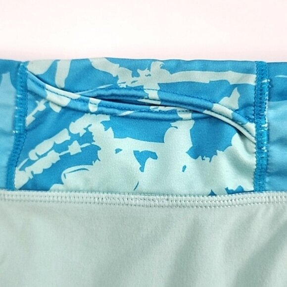 Lululemon Speed Skirt Skort Aruba Frisbee Sunset Floral Blue Aquamarine Size 6 - Picture 5 of 13